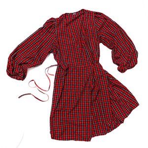 Plaid wrap dress
